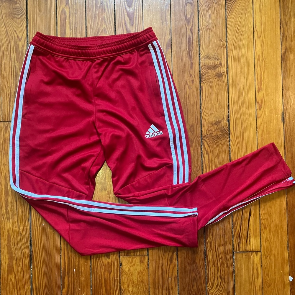 Adidas Unisex Classic Red Track Pants Small